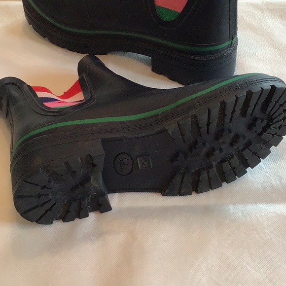 Boden Lug Sole Navy/Rainbow Rain Boots 8.5 UK 6- Fits big like a 9! - Picture 4 of 9